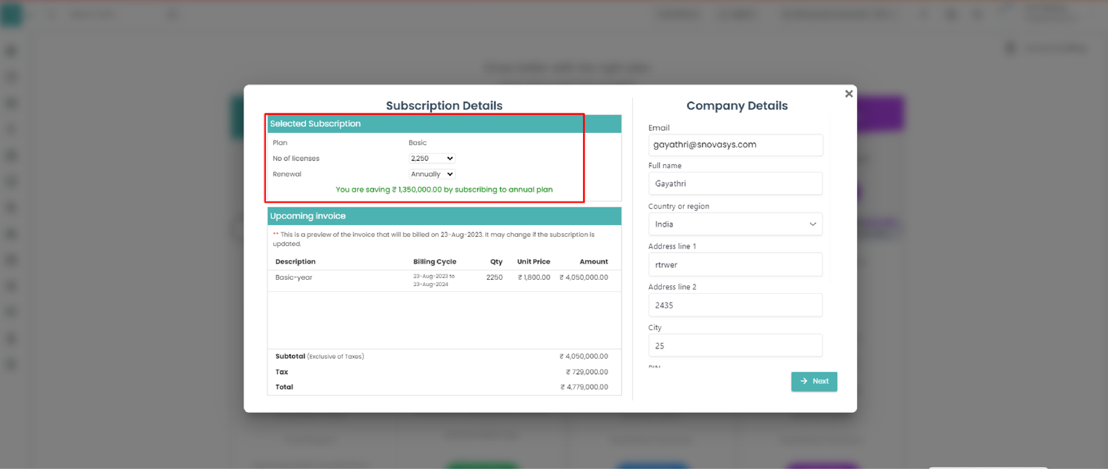 upcoming invoice message img